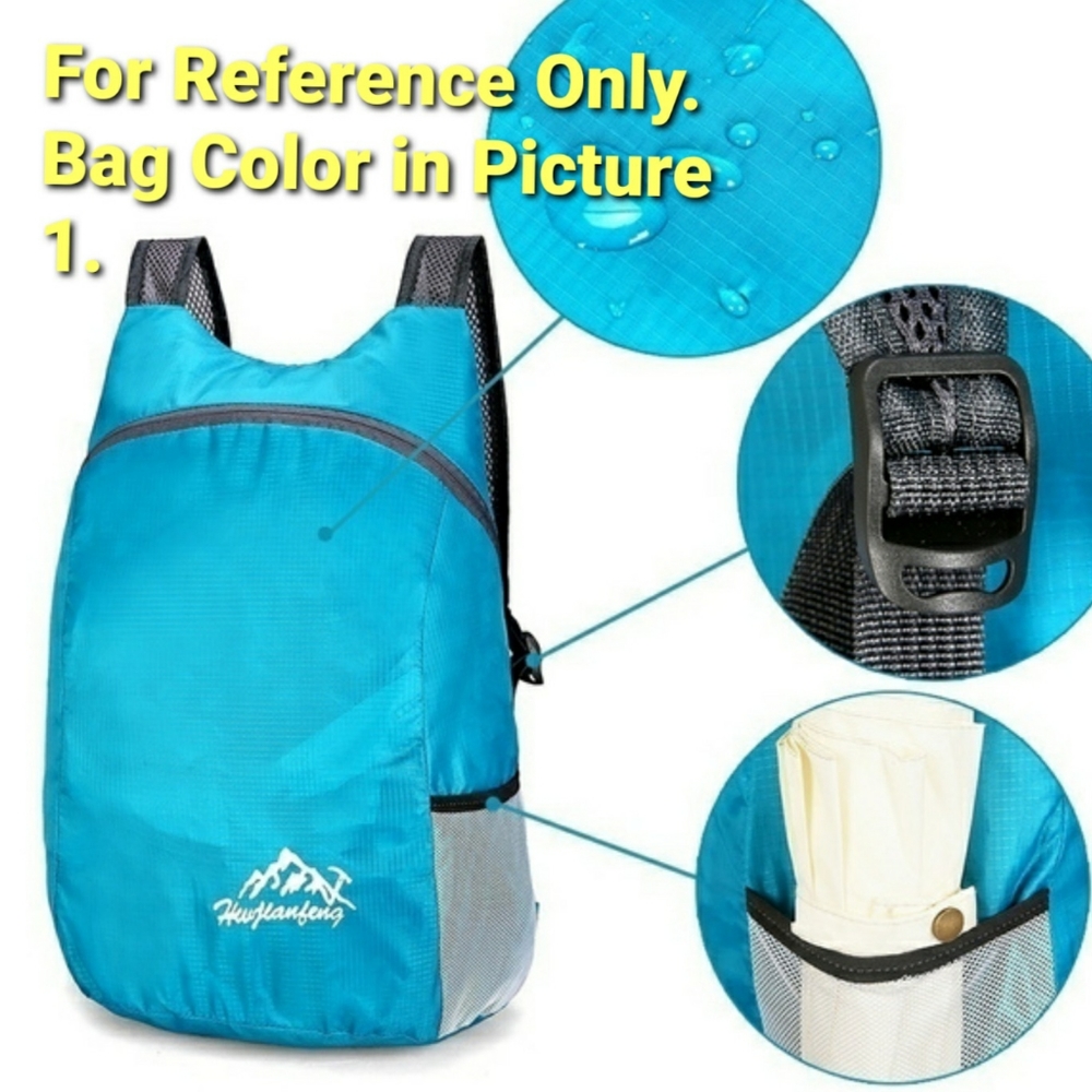 New Green Foldable Backpack & Storage Pouch - Picture 6 of 8